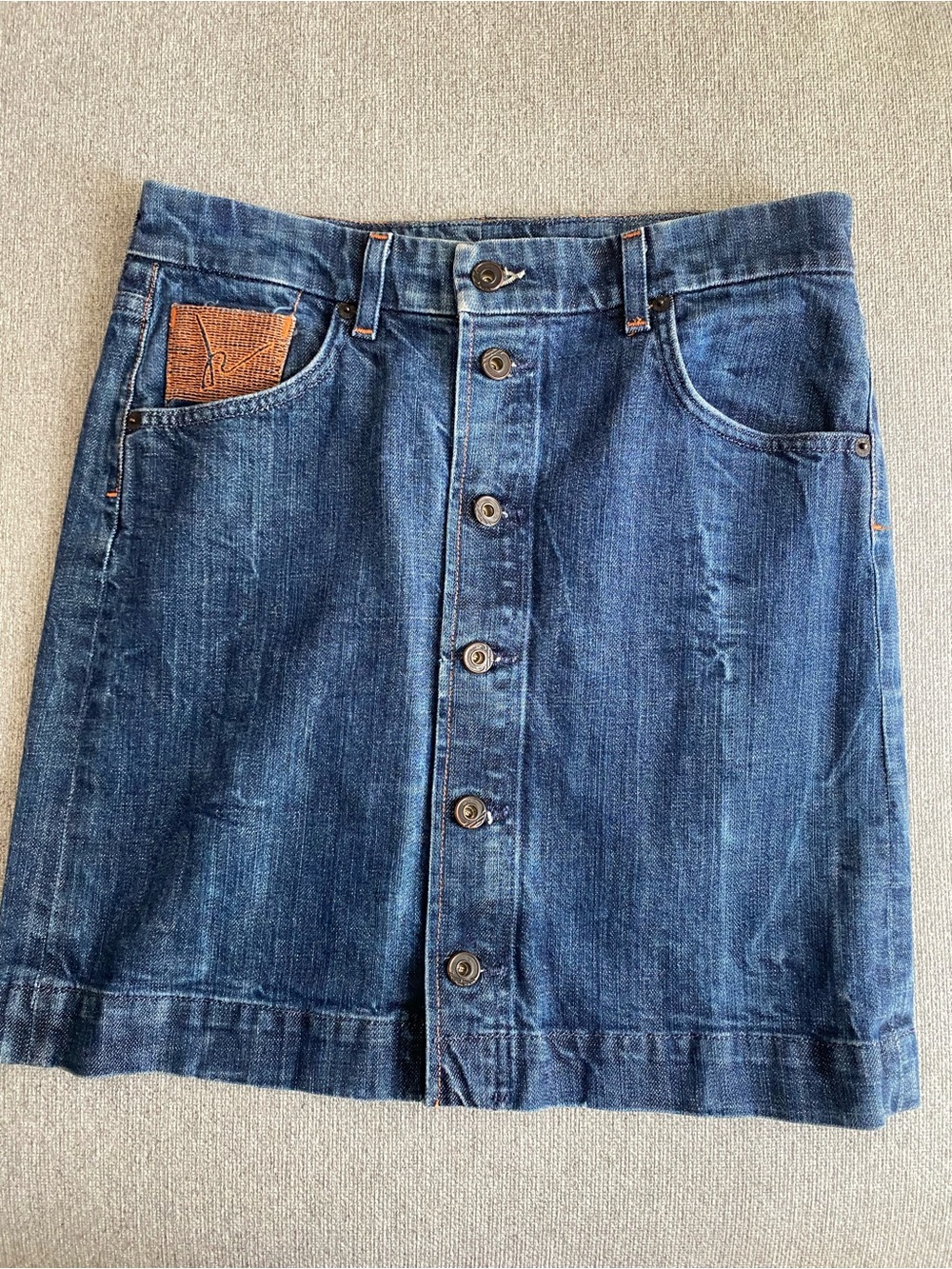 Citizens Of Humanity Dark Blue Button-Front Denim Skirt